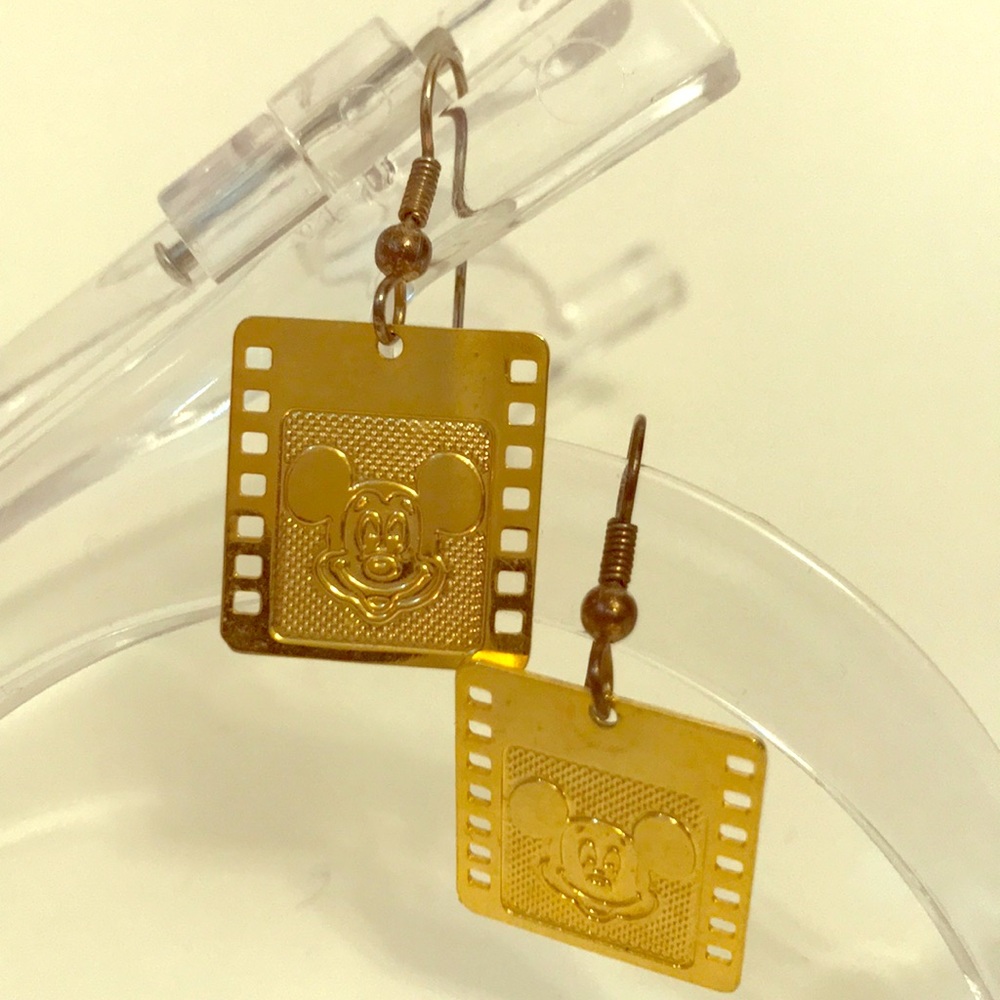 Micky Mouse Gold Tone Earrings - Disney
